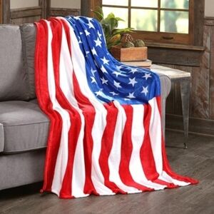 NWT American Flag Micro - Plush Throw Blanket